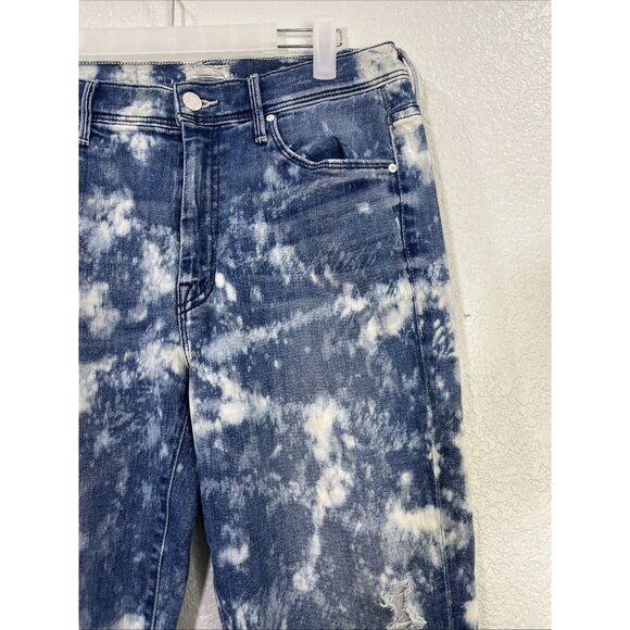 Mother Jeans The Weekender Fray Womens Sz 30 Graffiti Girl Bootcut Bleach Denim - Picture 2 of 11